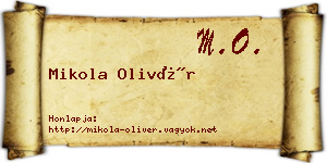 Mikola Olivér névjegykártya