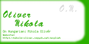 oliver mikola business card